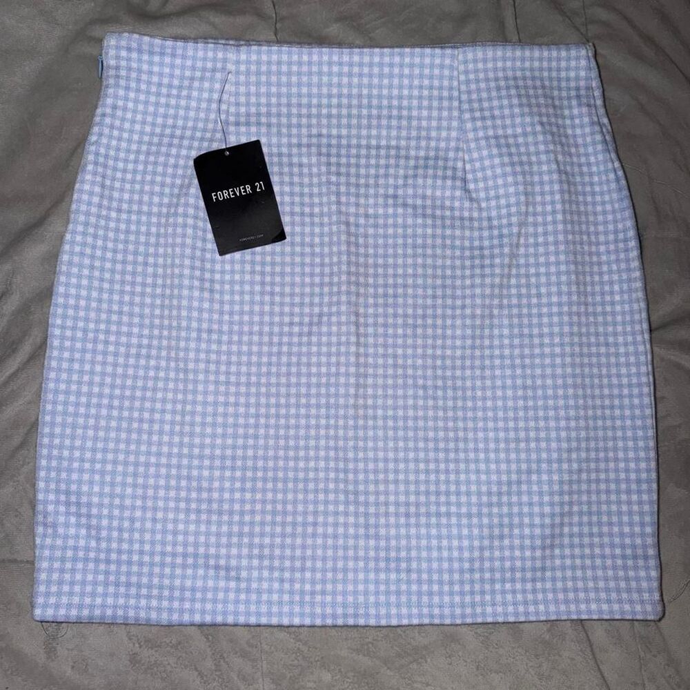 Forever-21 Women's Blue and White Skirt